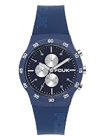 French Connection FCUK METROME FW25 Unisex Analog Watch, 39mm Blue Silicone Strap, Matt Blue Dial – FC199U
