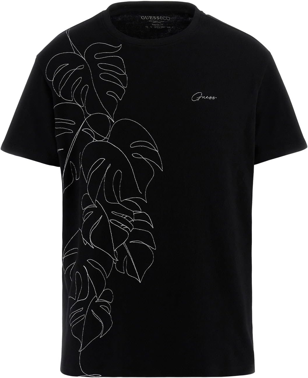 Guess Mens Eco Short Sleeve Embroidered Leaves Tee - Image 4