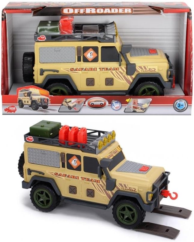 Safari Team Toy Jeep | detailed Offroader with Winch, Lights, Sounds & Fun Accessories | for Ages 3+