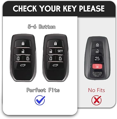 Miniatura 2 de Funda de TPU suave para llavero compatible con Toyota 6 botones Alphard HILUX PREVIA RAV4 VELLFIRE (dorado-negro)