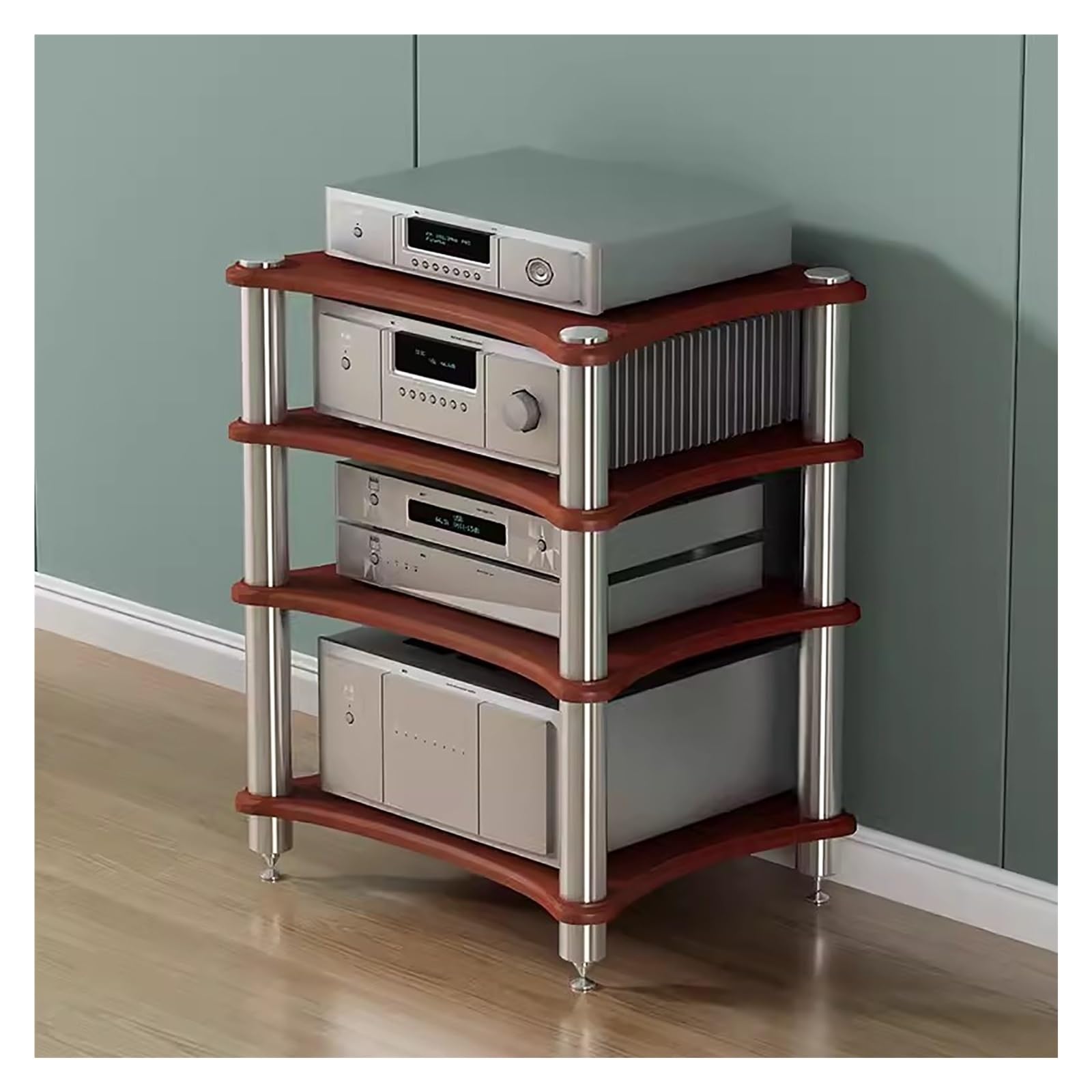 Torre en Rack para componentes de Audio de 3 Niveles, Soporte para Video Multimedia en casa, Oficina, Club, Estante para Consola de Juegos, Receptor estéreo, Tocadiscos, Altavoz, Amplificado