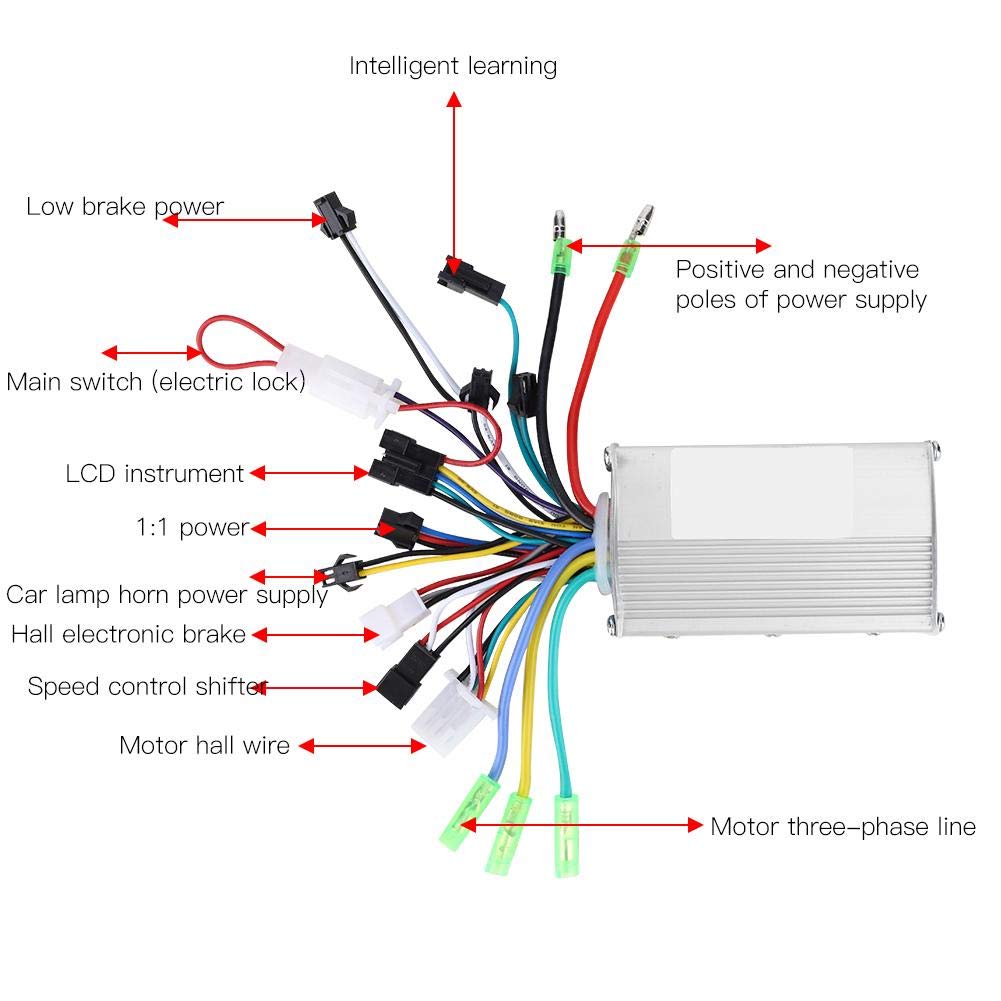 MAGT Kit Controller Bici Elettrica Controller Motore, 350W 36V in Metallo con Pannello Display LCD Impermeabile
