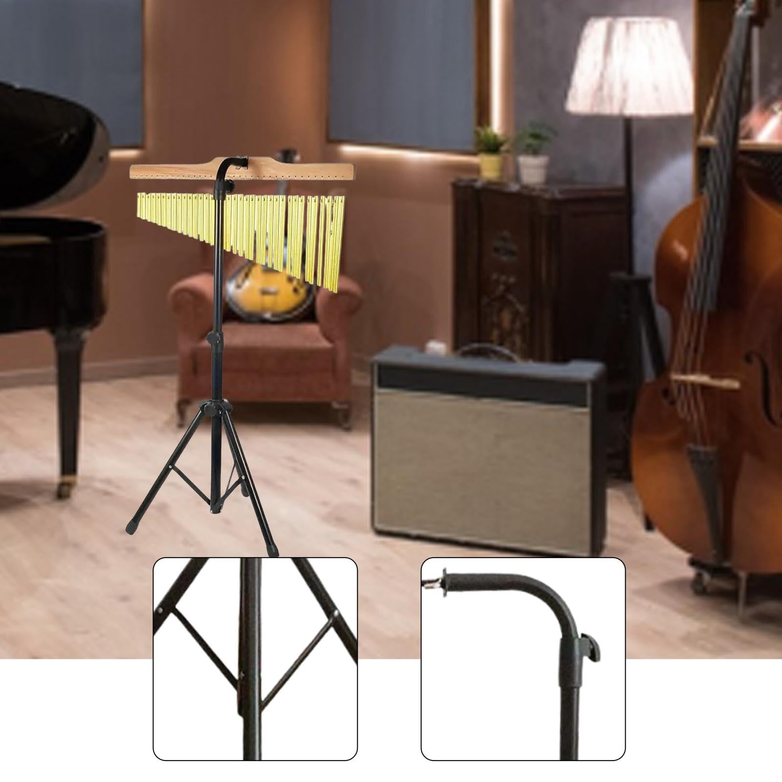 Supporto per Glockenspiel Da Barra, Regolabile, Accessori per Strumenti a Percussione, Supporto per Campanelli a per Prove, Nero