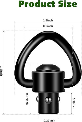 Miniatura 8 de VVAAGG Eslinga QD de 2 puntos ajustable 550 Paracord Sling con gancho de metal y QD Sling Swivels para Caza