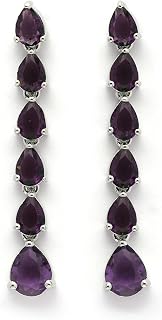 Zeneme Rhodium Plated Silver Toned Teardrop Shaped American Diamond Studded Linear Dangler Earrings For Women & Girls Price In India