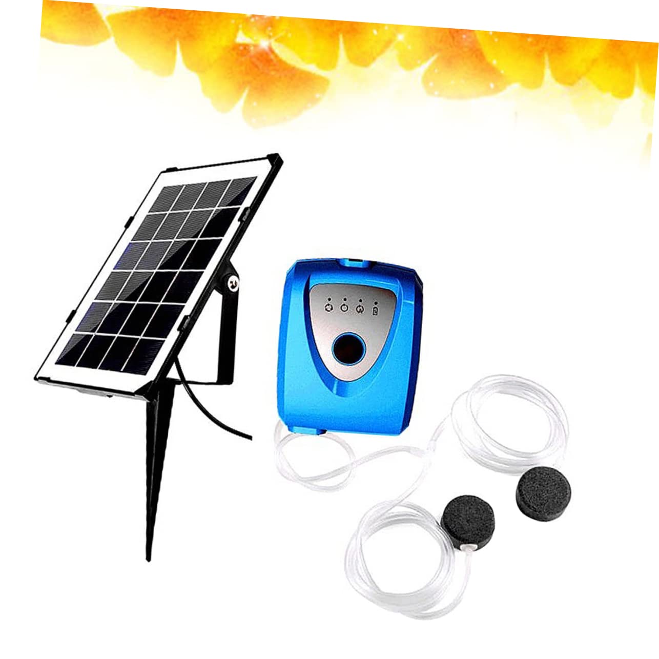 BESPORTBLE Bomba De Aire Solar para Acuarios Oxigenador De Pecera Doble Salida Bomba De Aumento De para Acuarios y Pesca Azul