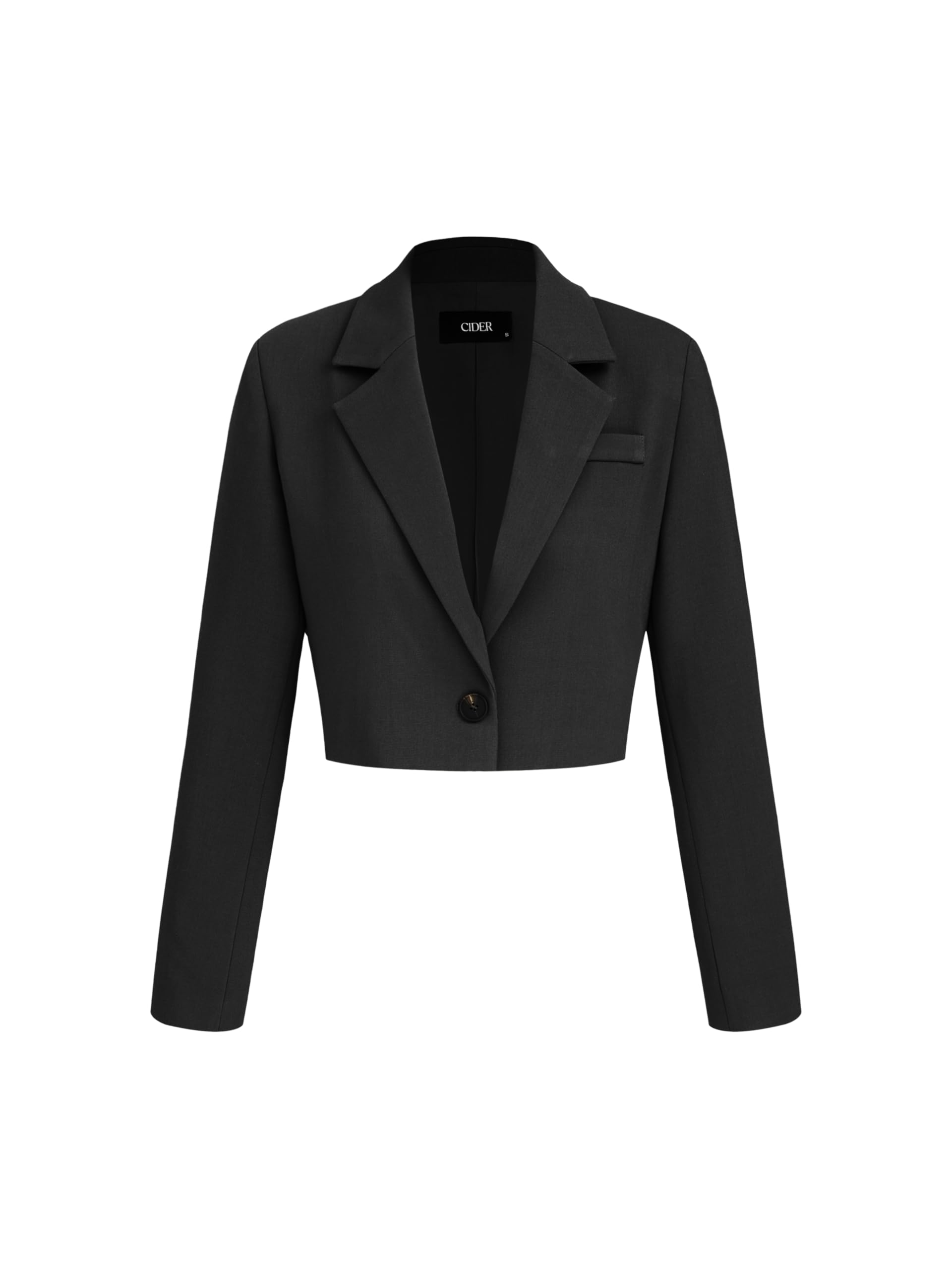 cider Womens Blazer Cropped Business Casual Open Front Long Sleeve Suit Work Office Blazer Jacket-picture-21