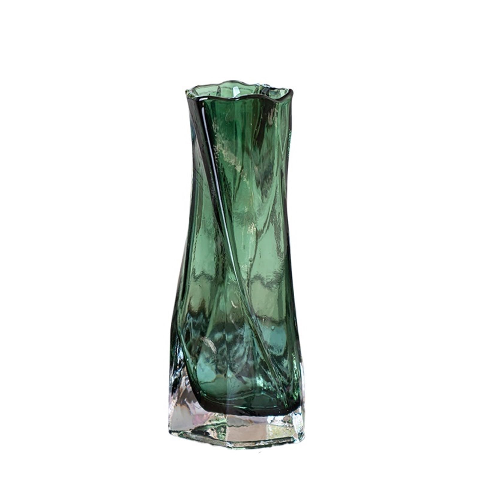 Geometric Vase Creative Geometric Glass Vase Living Room Water Planting Flower Arrangement, Table Decoration Ornaments(Large green)