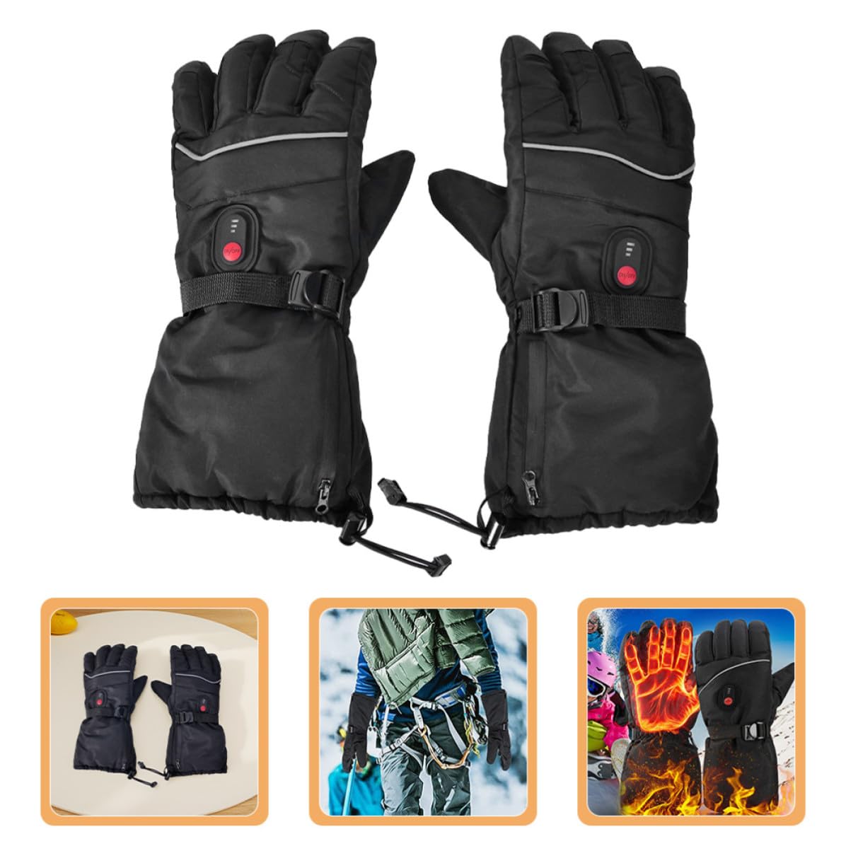 Guantes Térmicos Eléctricos para Hombre, Mitón de Esquí Diseño Flexible y Material Chinlon, Ideales para Actividades al Aire Libre en Invierno