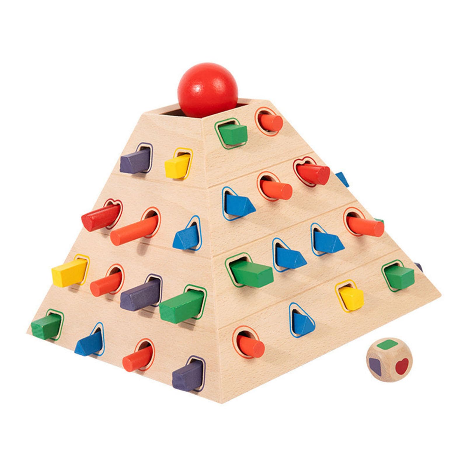 LLUJIAXI Wooden Colorful Stick Plugging Toy For Early Learning And Shape Matching Educational Game For Preschool