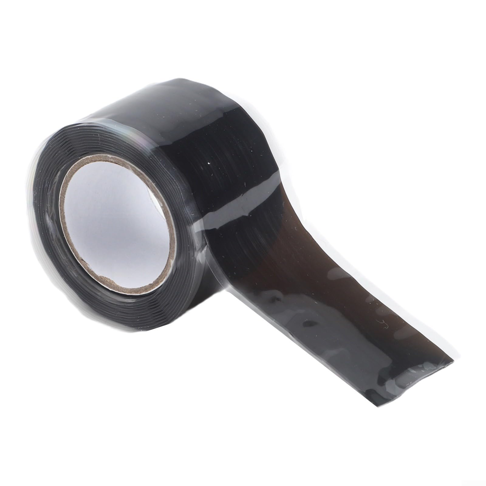 Cinta de silicona autofusible sello de reparación impermeable para cables eléctricos, manguera, fugas, antena exterior, cables coaxiales, herramientas de fontanería, no necesita negro, blanco (negro)