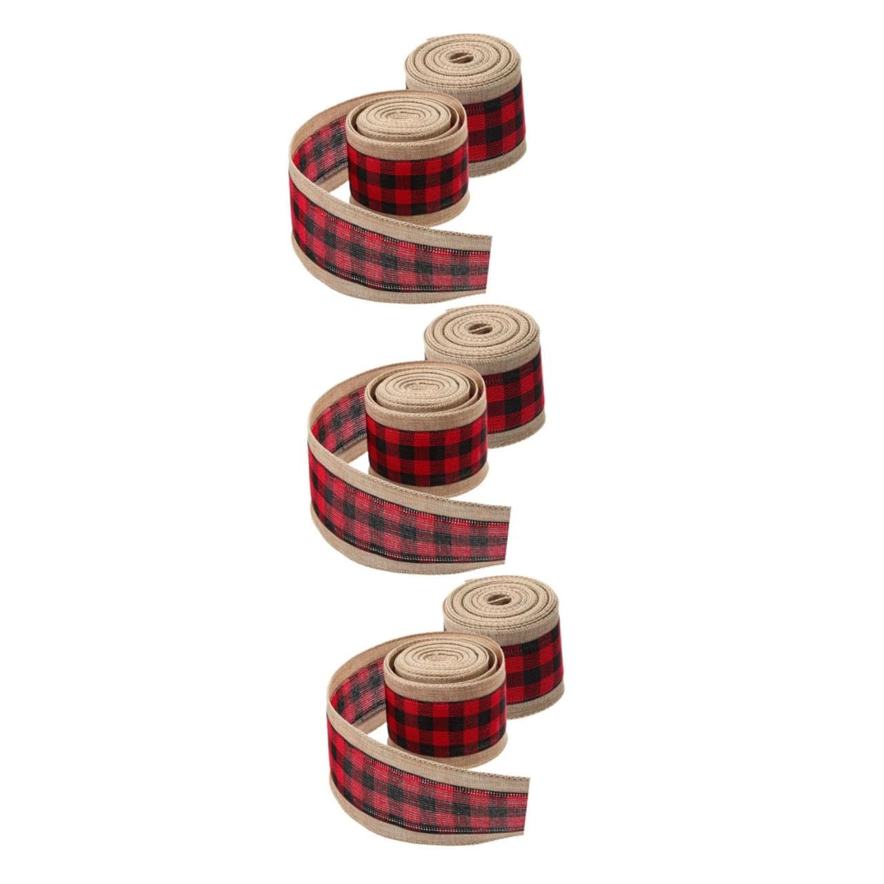 NUOBESTY 3 Sätze Weihnachtsband Ribbon Bandfeile Weihnachtliche Tischdekoration Weihnachtsdekorationen Im Freien Gurtband Für Geschenkverpackungen Bandschmuck Selber Machen Rot 2 Stück * 3