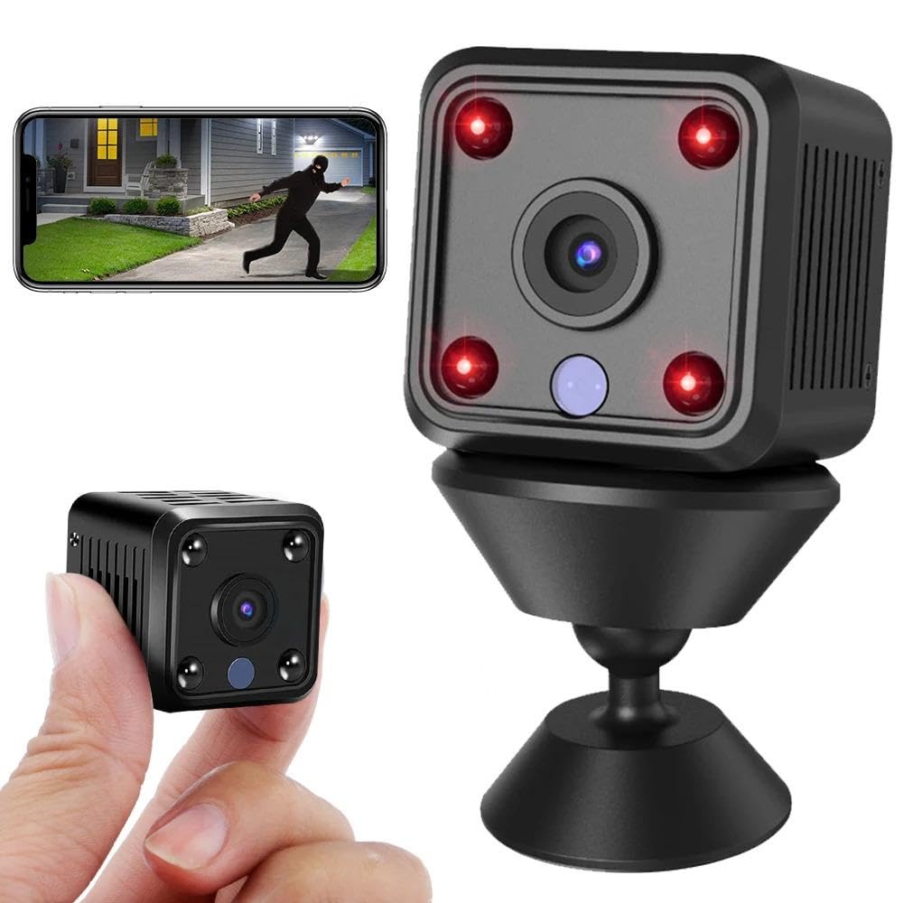 Mini Cámara Espía WiFi Oculta HD | Hidden Spy Camera con Visión Nocturna y Detección de Movimiento | Vigilancia Inalámbrica Interior/Exterior para Móvil - Larga Duración y Alta Discreción (Modelo XS)