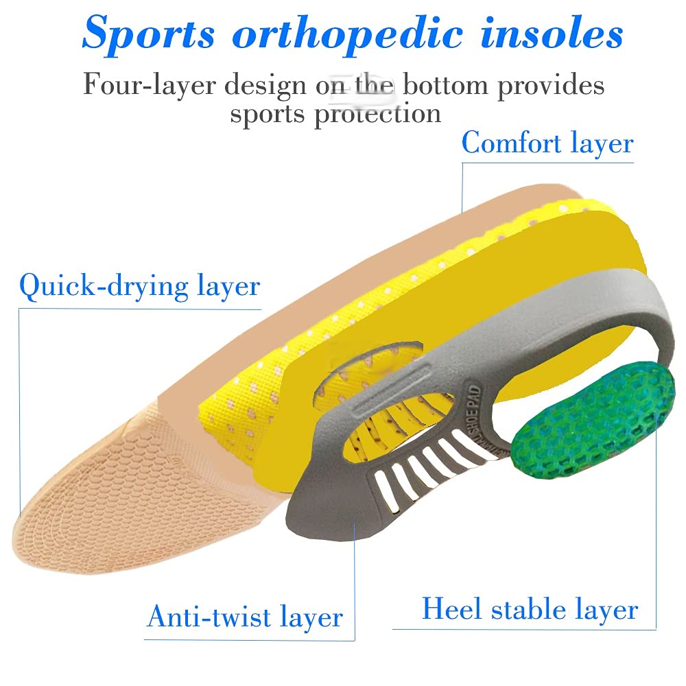 Unisex Sport Insoles for Shoes Sole Deodorant Shock Absorption Soft Insole Running Mesh Basketball Foot Pads Insert (Size : L EU 41-45)