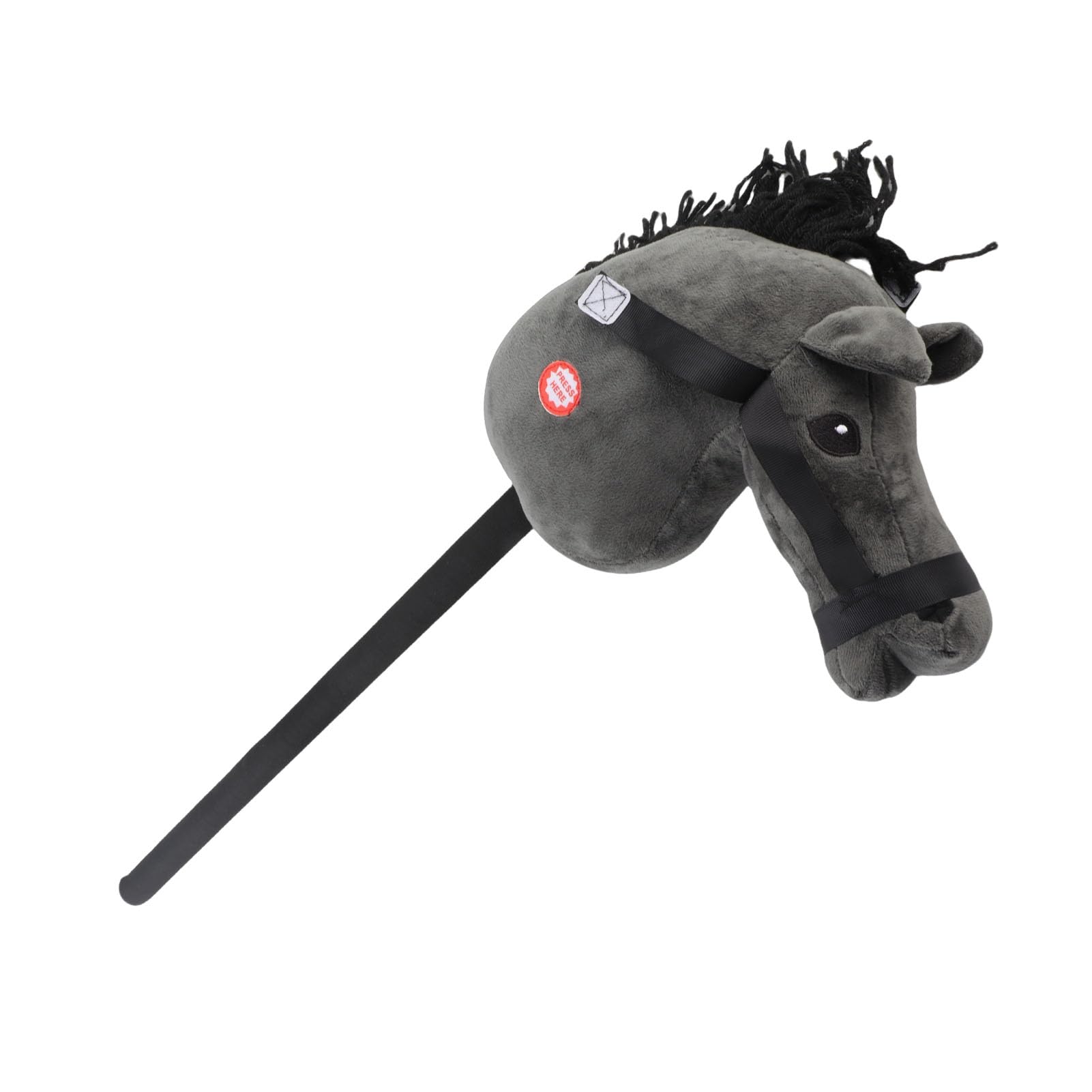 Hidyliu Peluche Bastone da Cavallo Giocattolo Morbido e Confortevole Testa di Cavallo con Funzione Sonora per Bambini Gioco Interattivo 70 Cm (Nera)