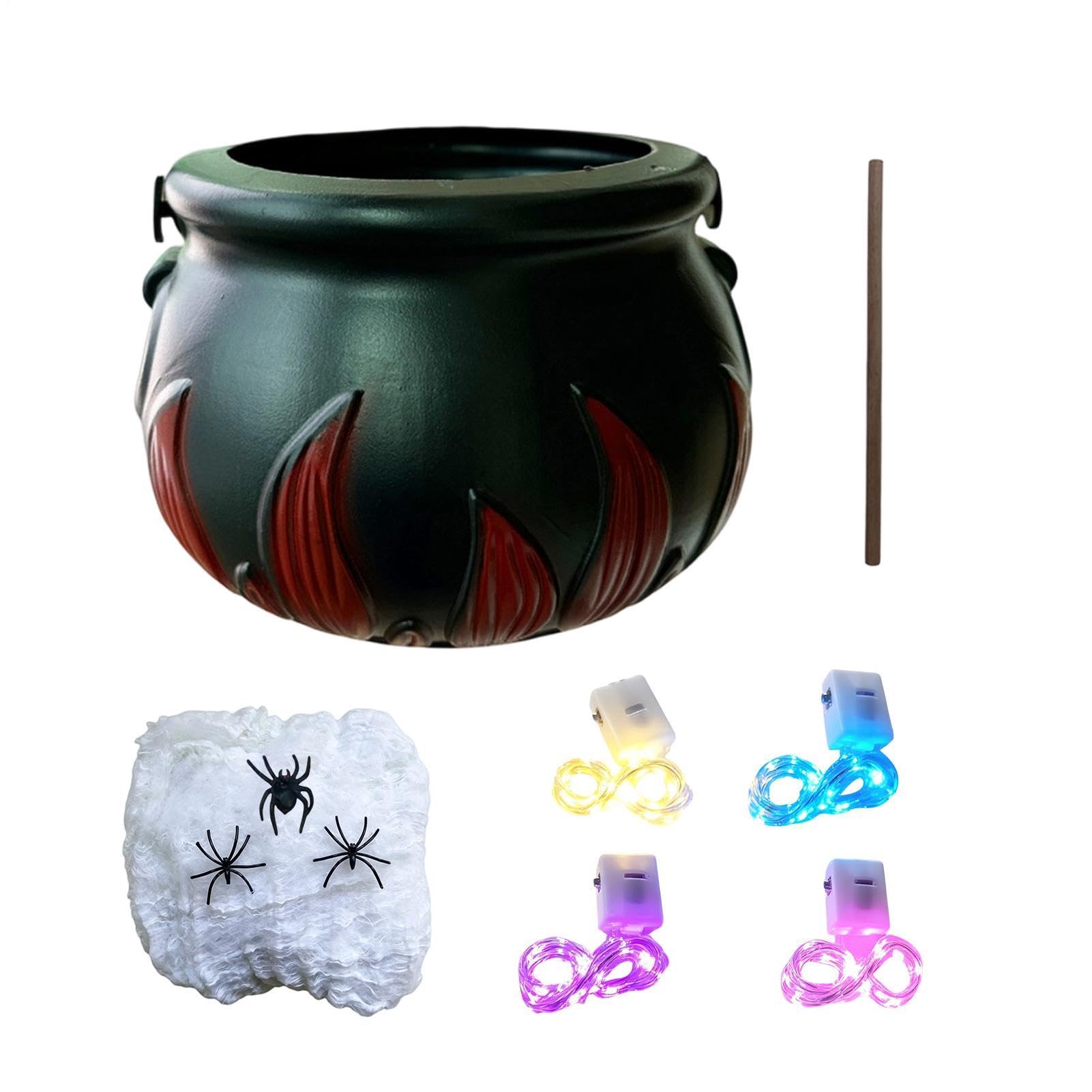 Caldero Halloween luminoso para decorar fiestas infantiles y salones familiares