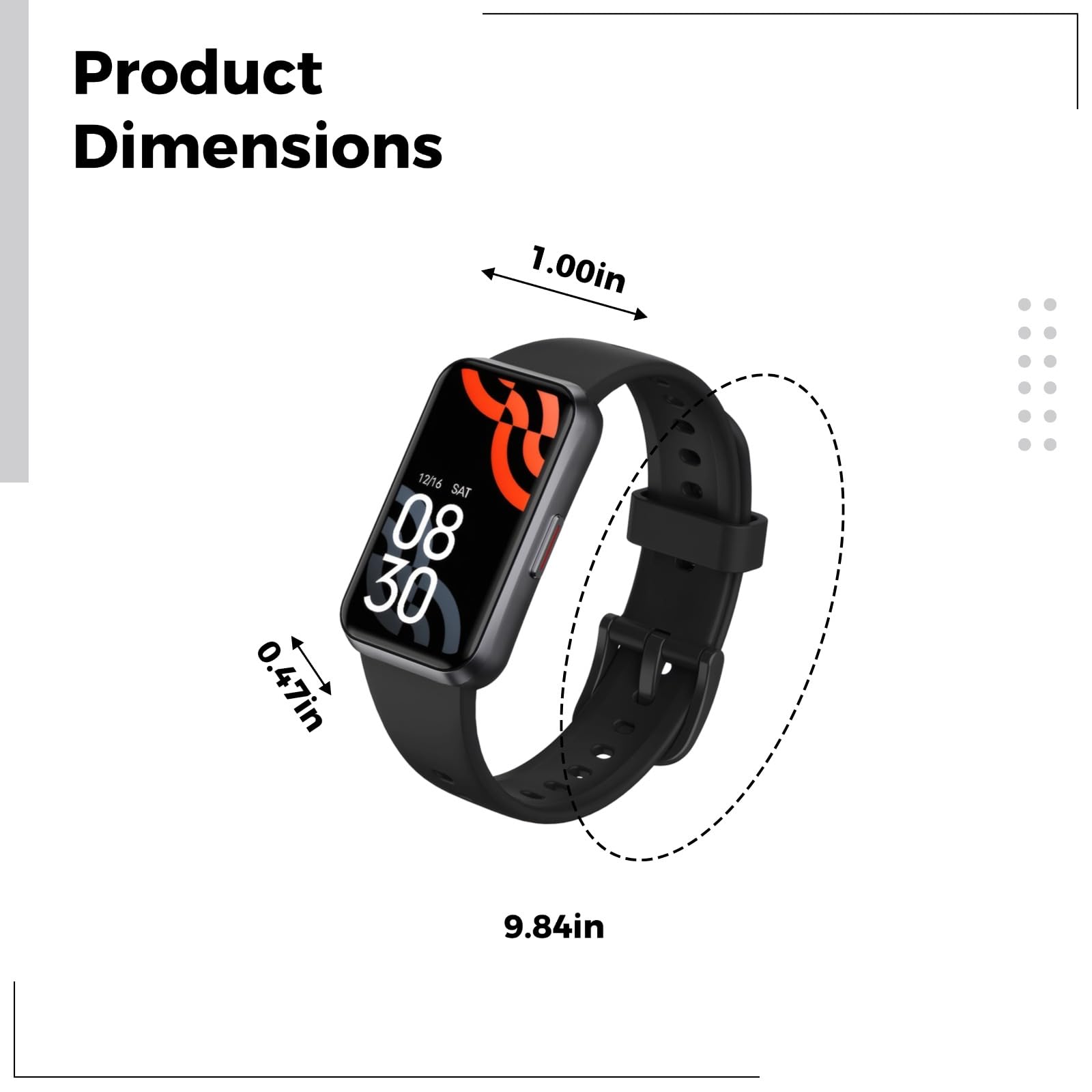 Reloj inteligente con pantalla grande de 3,73 cm, reloj de salud para oxígeno en sangre, frecuencia cardíaca y monitoreo del sueño, impermeable IP68, batería de hasta 7 días, recordatorio de mensajes
