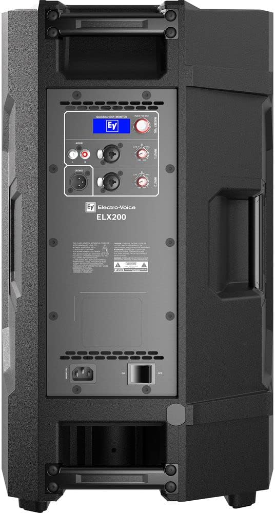 Electro-Voice ELX200-12P 12" 1200W 2-Way Powered Loudspeaker Bundle with Auray 51" Speaker Stand Bag, Steel Speaker Stand and XLR-XLR Cable