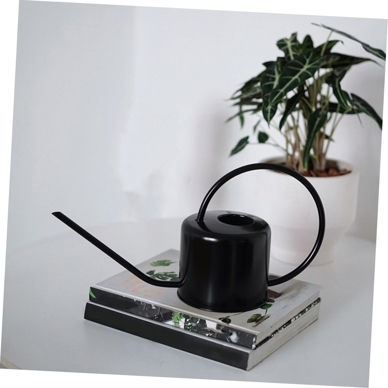 TOYANDONA Regadera de Acero Inoxidable Mango Ergonómico de 1,3l y Superficie Lisa para Riego Interior y Exterior de Plantas