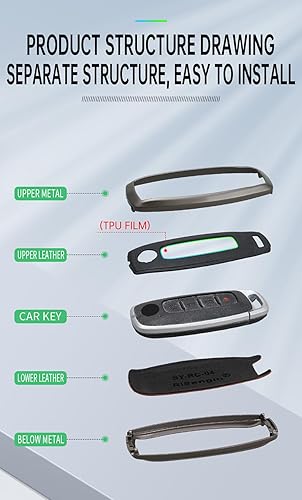 Miniatura 5 de ontto Funda para llave de coche con llavero para Nissan Rogue Pathfinder 2023 2024, Negro -