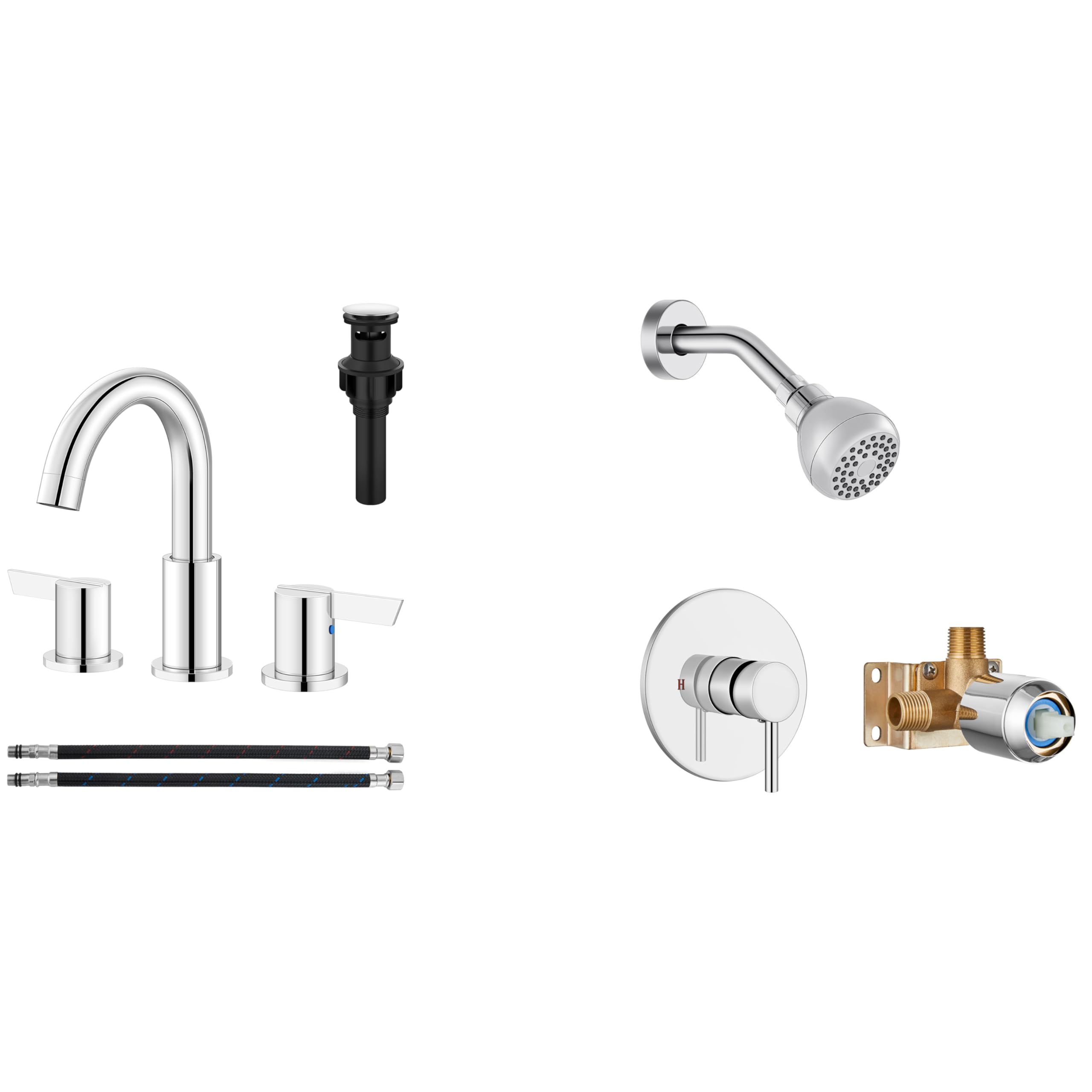 Hcfyauis Men's Bathroom Sink Faucet Shower Faucet And Head Set