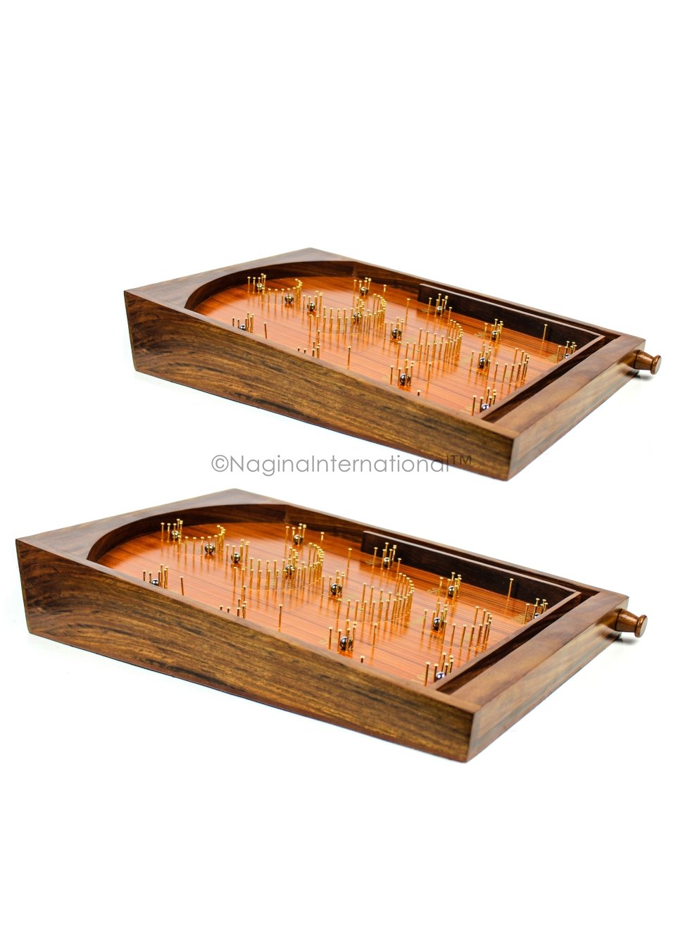 Nagina International Bagatelle Traditional Wooden Crafted Tabletop Pinball Game | Exclusive Kid's Toys Decor & Gifts (Set of 2)