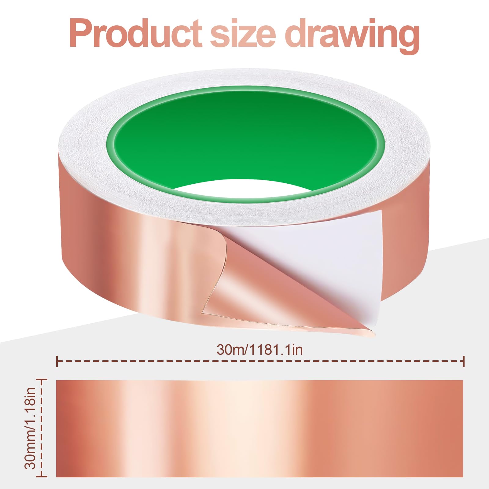 LaBeauté Nastro In Rame Da 50 Mm X 30 M, Set Da 2 Pezzi Di Nastro Di Rame In Lana Di Rame Autoadesivo, Protezione Contro Lumache Contro Le Lumache, Contro I Parassiti - Foto 7