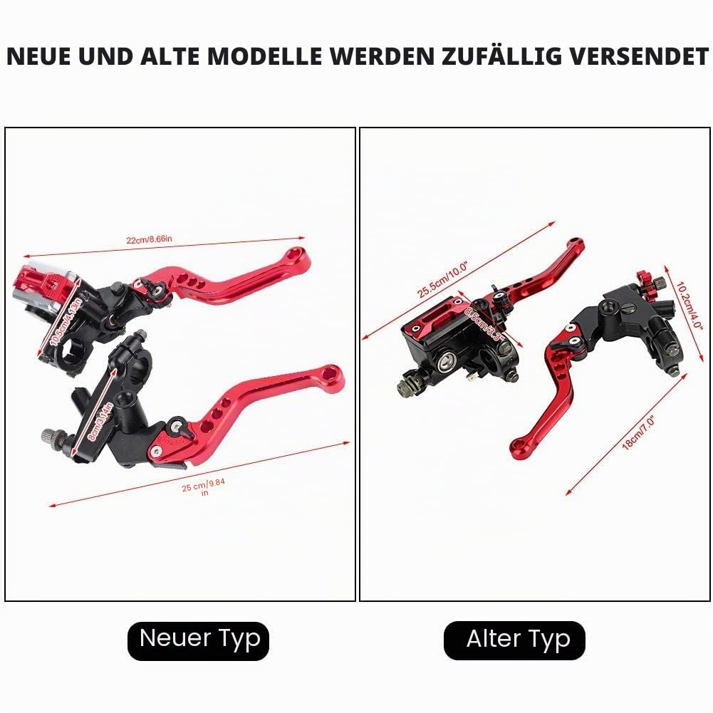 Clutch Lever Motorbike, Gas Armatur Moped, Motorrad Hauptbremszylinder,1 Paar 22mm 7/8 Zoll Motorrad Bremszylinder, Brems Und Kupplungshebel Universal Hauptbremszylinderhebel Motorrad Bremsgriff