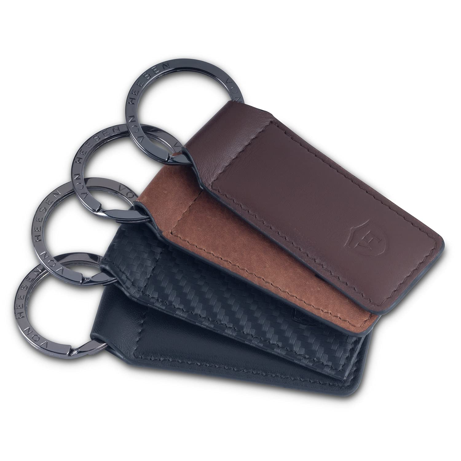 VON HEESEN® Porte-clés en cuir. - Marron - Taille Unique