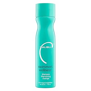 Malibu C Swimmers Wellness Clarifying Shampoo for Chlorine & Hair Build Up - Adults & Kids Swim Shampoo to Help Protect Against Pool Element Damage, Retain Moisture, Restore Shine & Texture (9 oz)