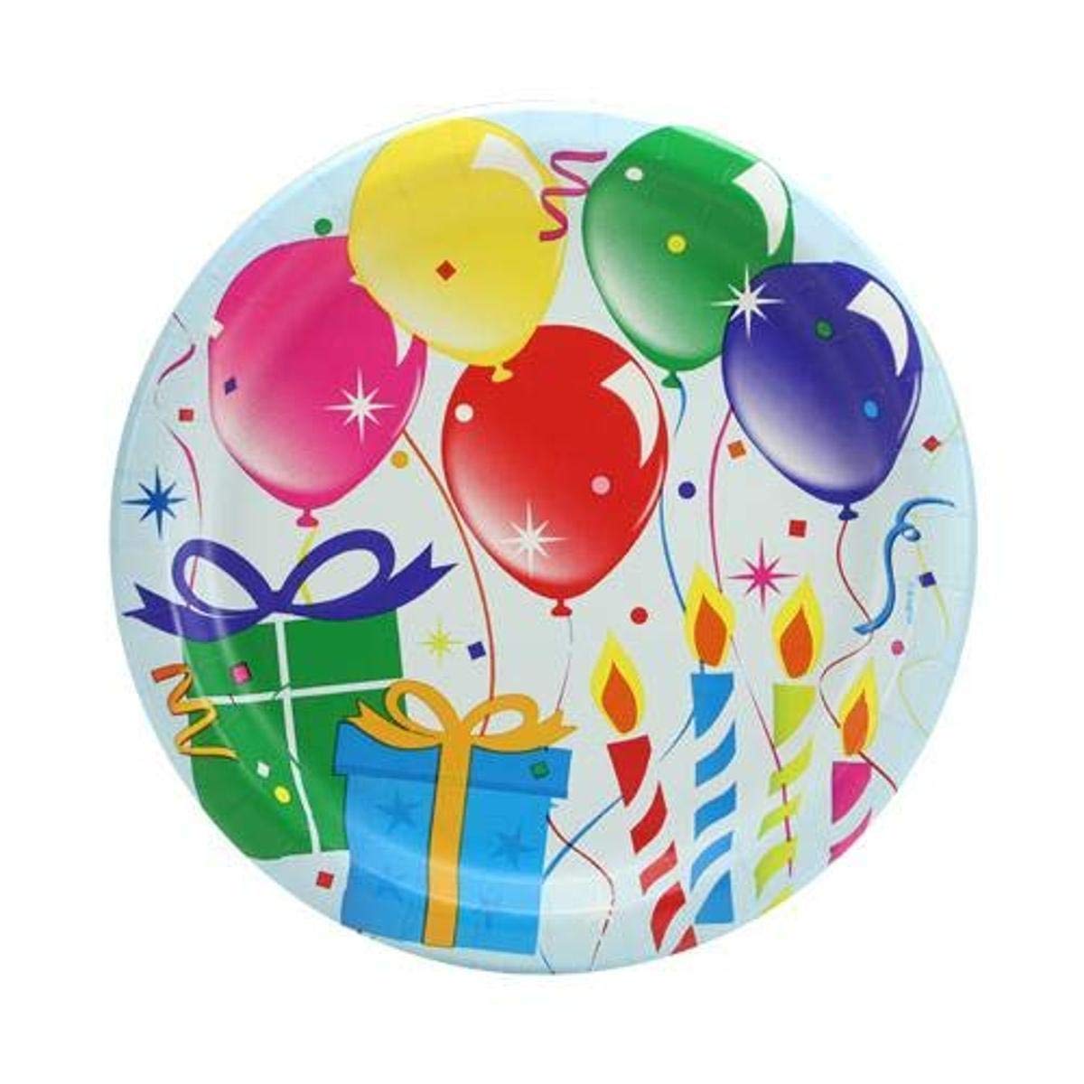King ZakBirthday Balloons Paper Luncheon Plates - 8.75", 18 Pcs