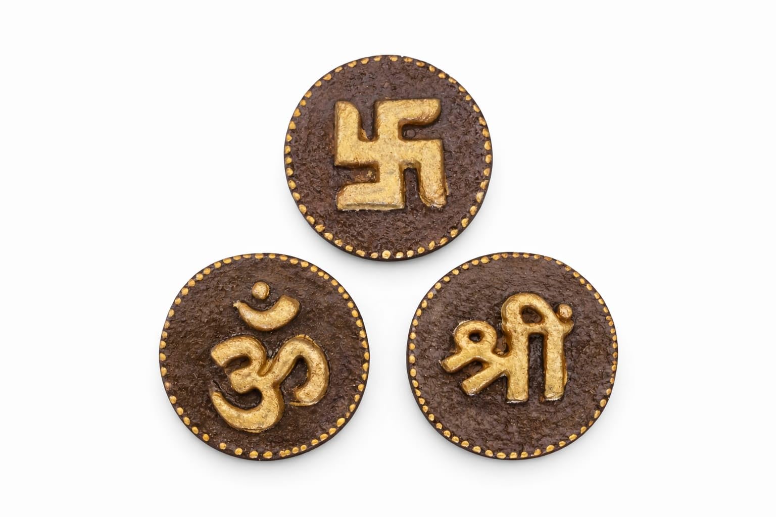 Om Swastik Shree Wall Decor Set for Home Entrance & Temple | Handmade Eco Friendly Spiritual Vastu Hanging | Positive Energy Religious Decor Set of 3-picture-43