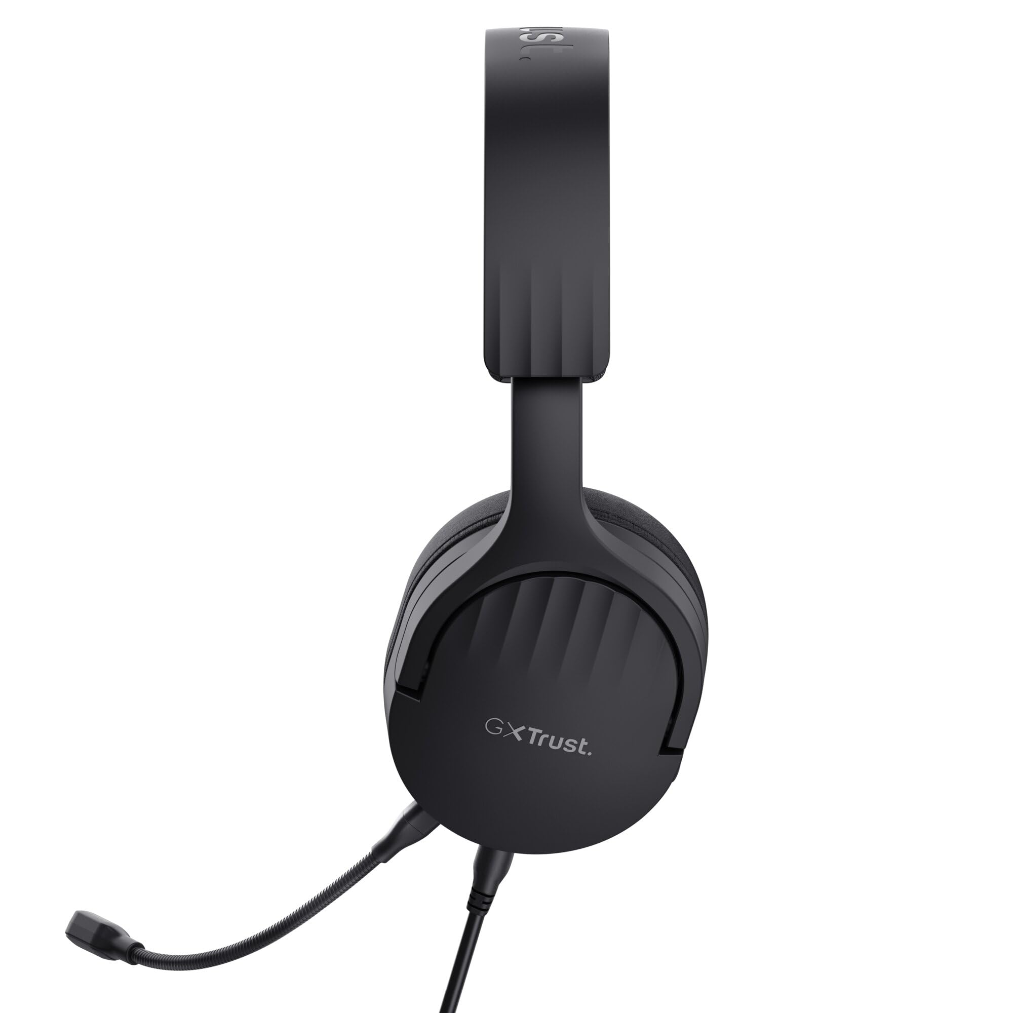 Trust Gaming GXT 489 Fayzo Cascos Gaming para PC, PS5, PS4, Xbox Series X|S, Switch, Mobile, 3.5 mm, 85% Plástico Reciclado, Auriculares Over-Ear Micrófono con Cancelación de Ruido - Negro