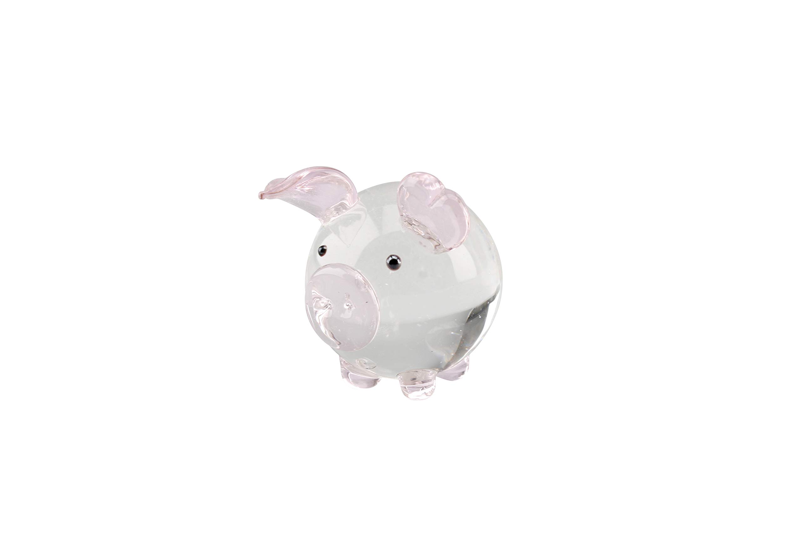 CGB Giftware | Glass Clear & Pink Pig in Gift Box | Artisan Glassware Range | Glass Animal | Ornament | Pig | SD560