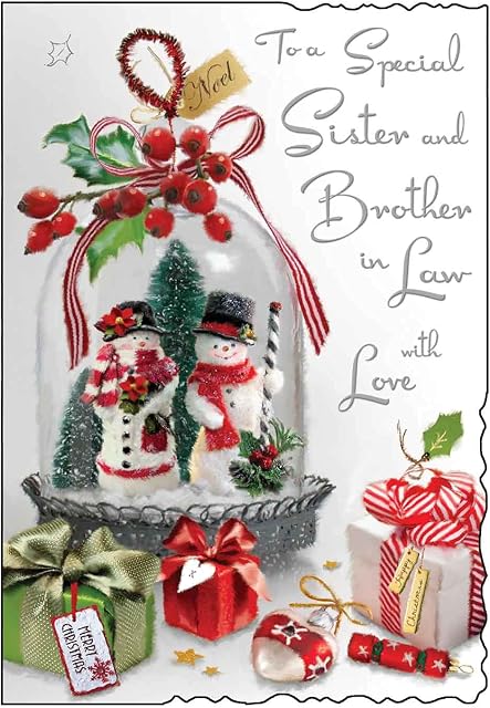 Jonny Javelin Sister And Brother In Law With Love Christmas Card - Snow Globe Presents