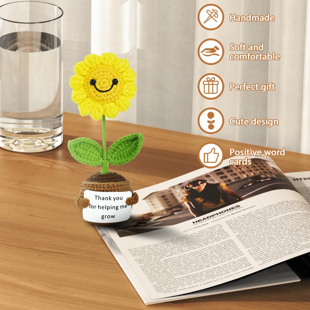 Katyjun Positive Potato - Mini Peluche A Forma Di Patata Lavorato A Maglia - 7 Cm - Bambola Portafortuna Con Messaggio Motivazionale - Regalo Originale - 3