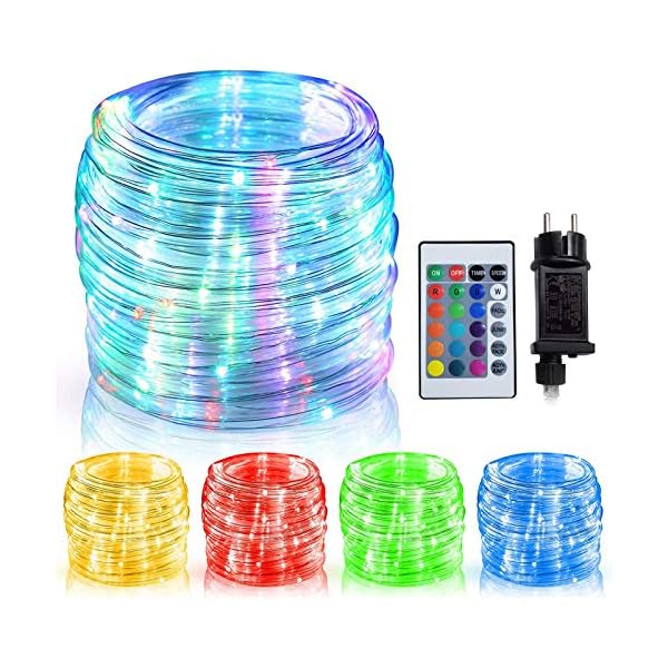 WOWDSGN 15M 150LEDS Lichterschlauch mit Fernbedienung,Lichterkette, 16 Farben und 4 Leuchtmodi, Strombetrieben…