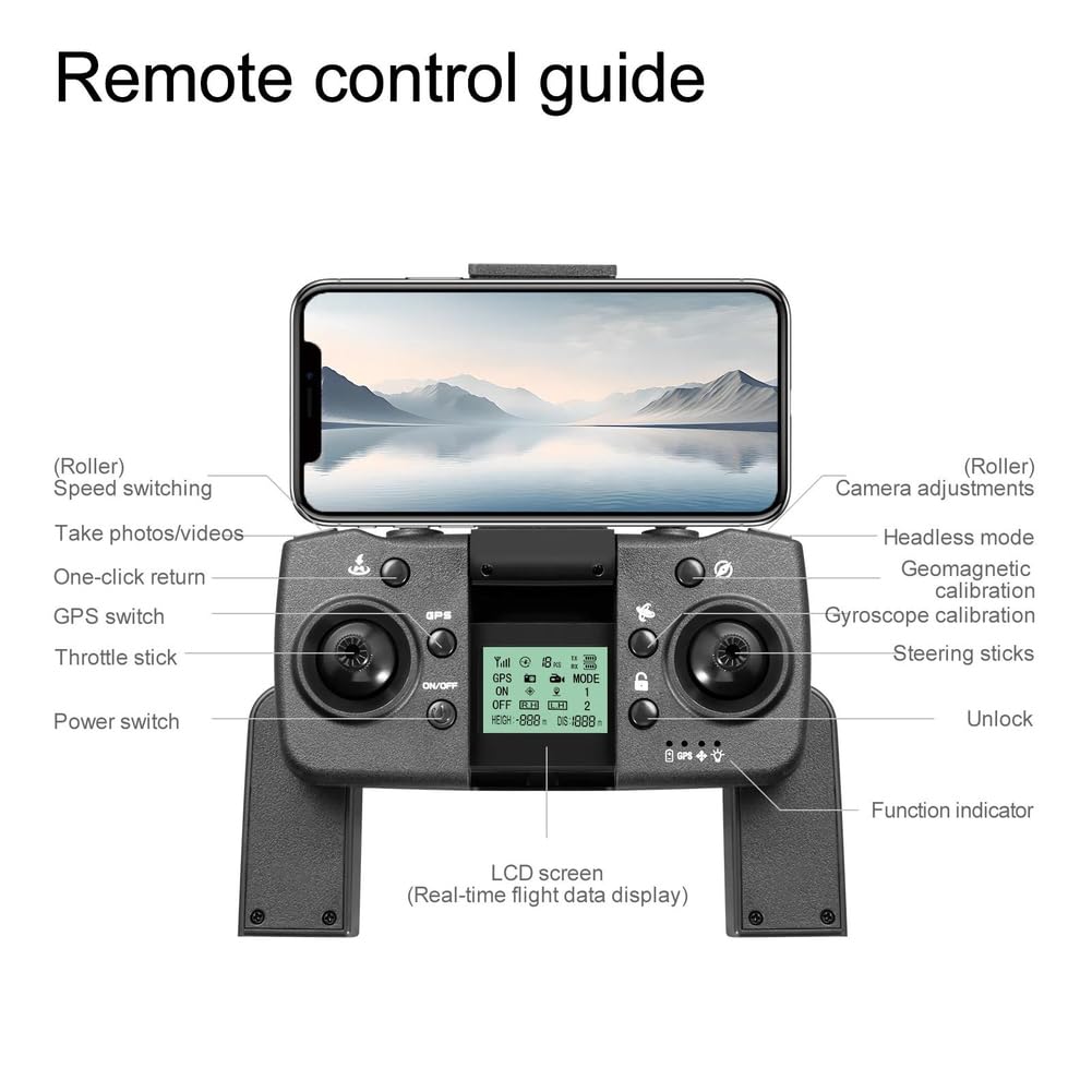 Drone GPS m8pro RC 4k Profesional con cámara Gran Angular HD 1080p, helicóptero Plegable, WiFi, FPV, retención de Altura, Juguete de Regalo