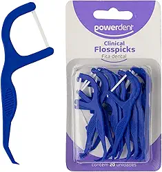 Fita dental Powerdent Clinical Flosspicks 20 un
