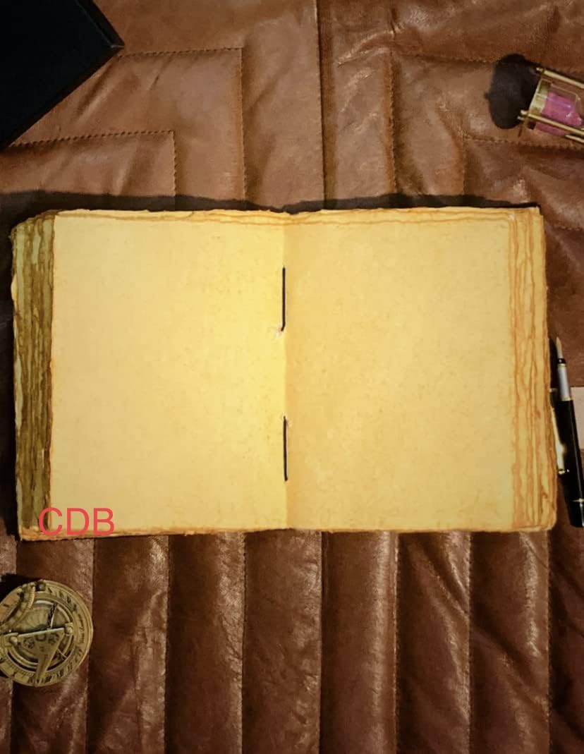 Leather Journal with Deckle Edge Paper - Tree of Life Leather Journal - Book of Shadows -Seven Chakra Leather Journal - 6 X 8 Inches A5 Size Brown