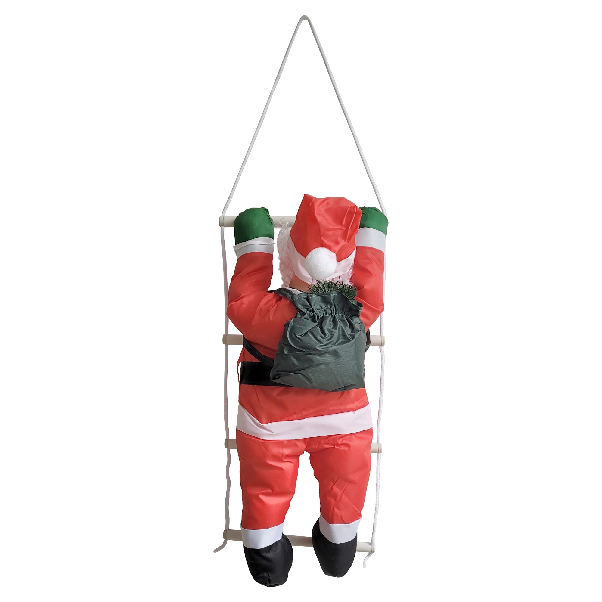 Papá Noel en la Escalera de 90cm a 60cm decoración Interior y Exterior Navidad