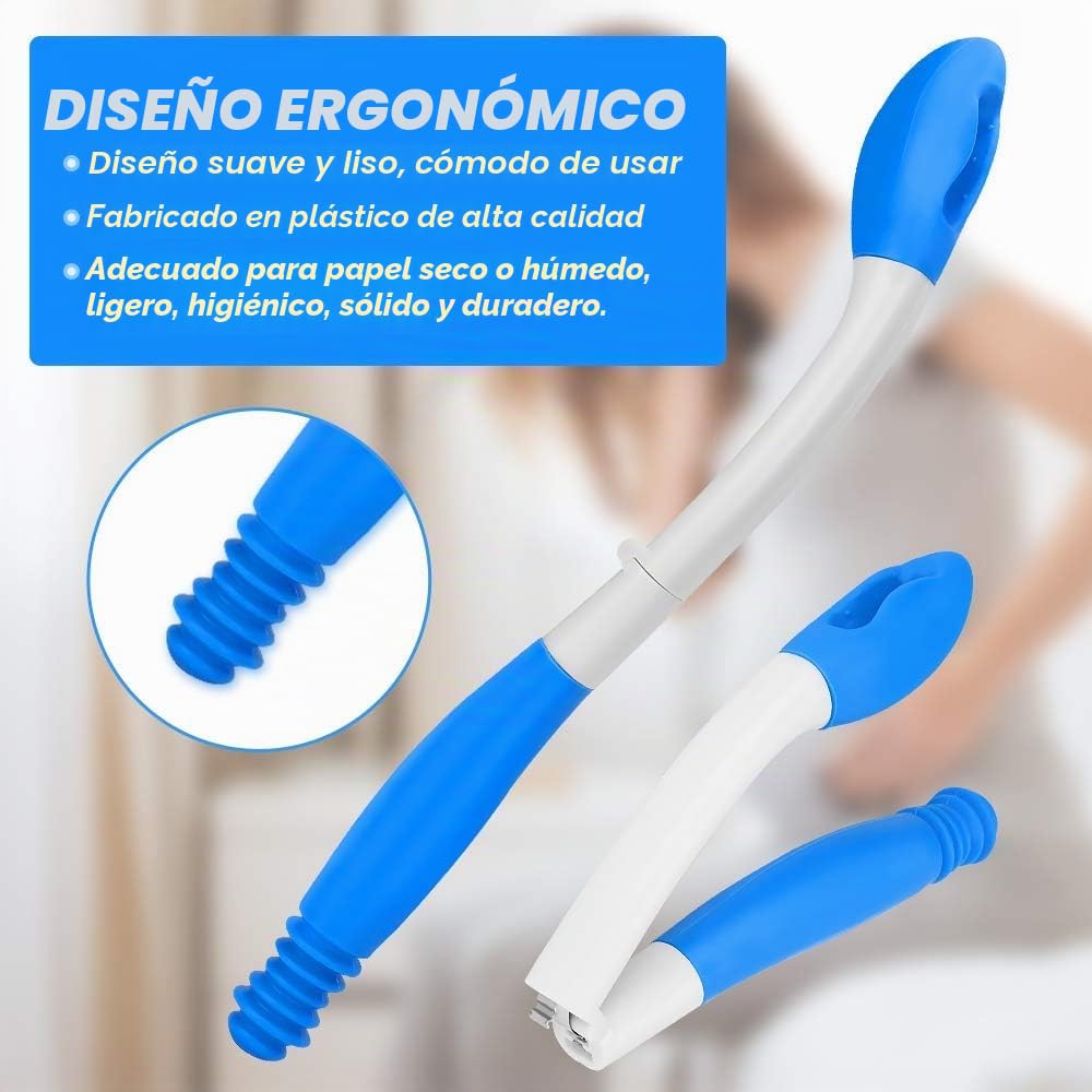 Ayuda de inodoro para limpiar, limpiador de glúteos, ayuda de ayuda para el inodoro, herramienta de ayuda de limpieza inferior larga y cómoda, ayuda de baño para la vida diaria para movilidad