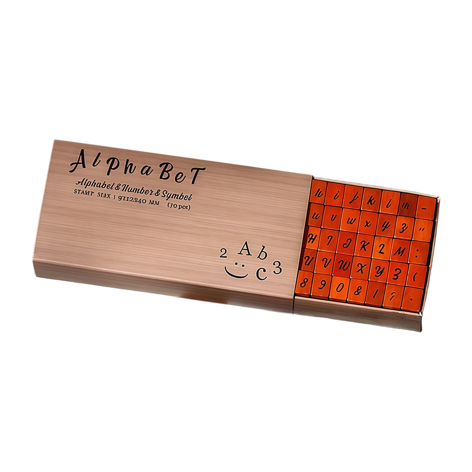 70Pcs Letter Number Symbols Stamper Wooden Rubber Stamper for Invitation Card Making Journal Planner Education Scrapbook Postage