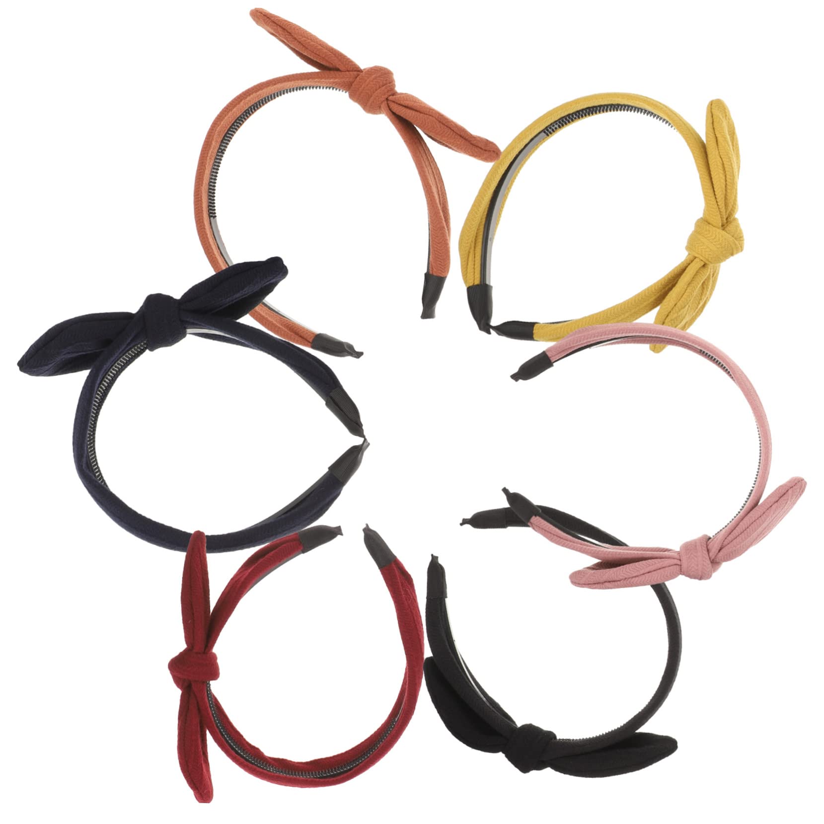 DOITOOL 6pezzi Fasce Larghe Con Fiocco Per Donne Cerchietti Eleganti e Regolabili Vari Colori Per Ogni Occasione Perfetti Per Party Shopping e Viaggi