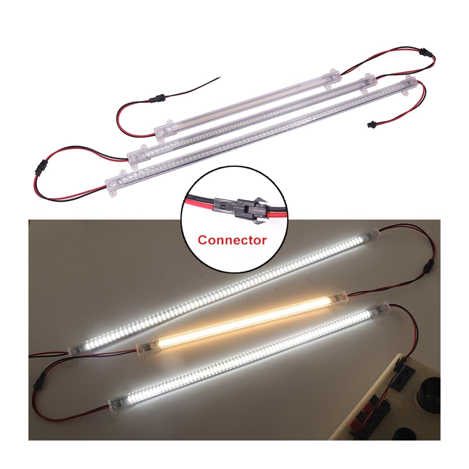 Barre Lumineuse LED 220V, 2835, Haute Luminosité, 72 Diodes/m, 30/40/50cm, Tube en Aluminium, Bande Lumineuse Rigide for Éclairage sous-Meuble De Cuisine(5PCS 50CM,Cold White 6000K)