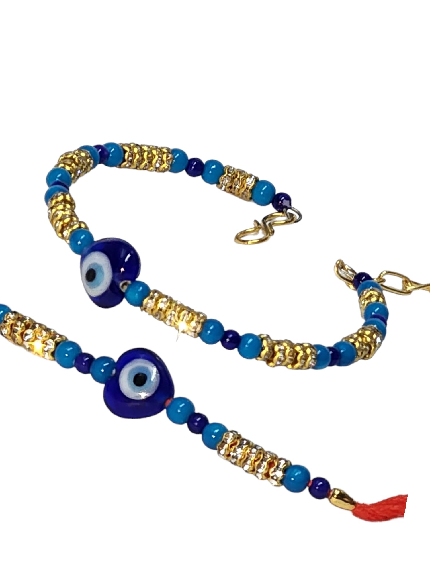 Rakhi evil eye Gift for Brother Bhabhi with Showpiece Kundan Rakhi, red Floral Lumba Rakhi for Brother Bhabhi (LUMBA RAKHI COUPLE SET 232) (B0CCFP5DTD) Amazon Price History, Amazon Price Tracker