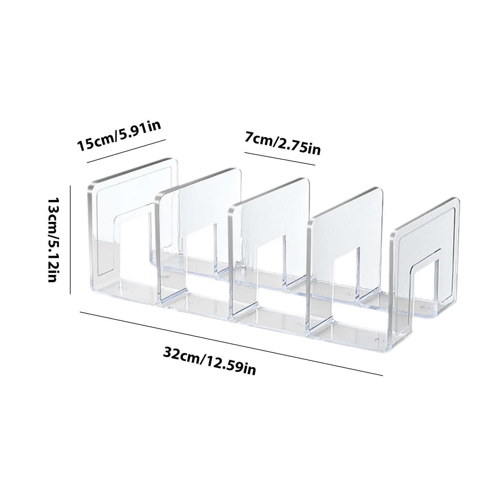 Organizador de Bolso para Armario Divisores Estante 32cm Acrilico 4 Rejillas Apilables