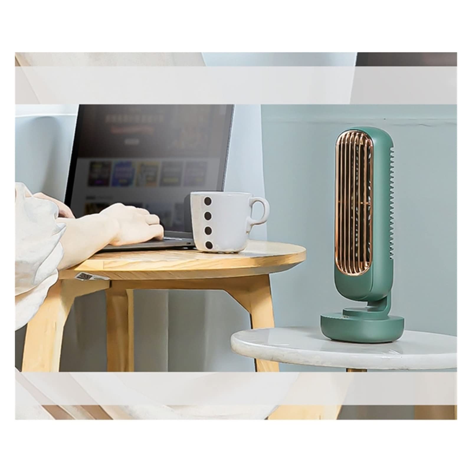 ventilatore, Ventola di raffreddamento a doppia foglia Ventilatore da tavolo regolabile a 3 velocità silenzioso portatile Ricaricabile tramite USB(Pink)