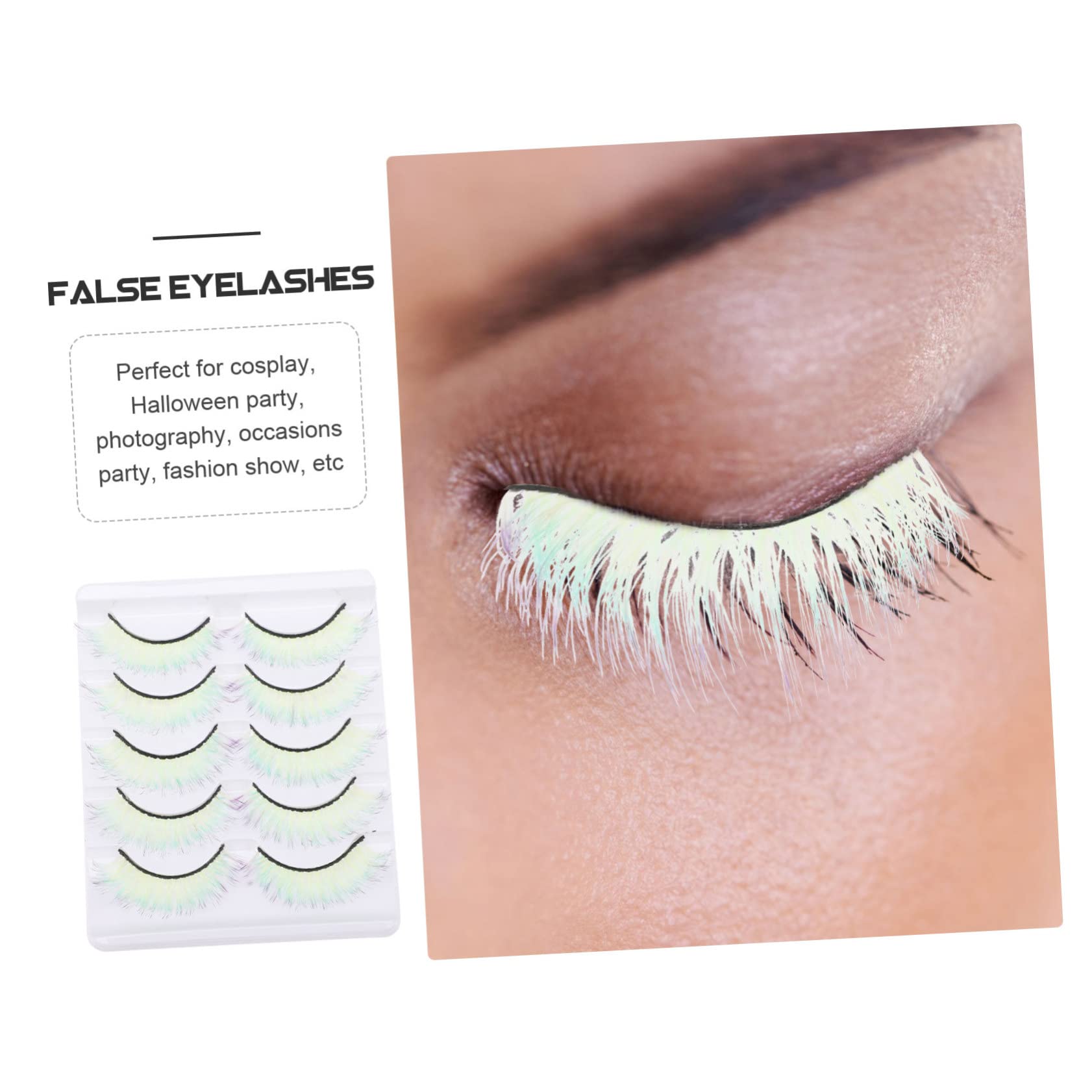POPETPOP 20paia Ciglia Finte Colorate Per Donne Effetto Naturale e Fluorescente Adatte Per Occasioni Speciali Come Matrimoni e Feste Facili Da Applicare e Comode Da Indossare