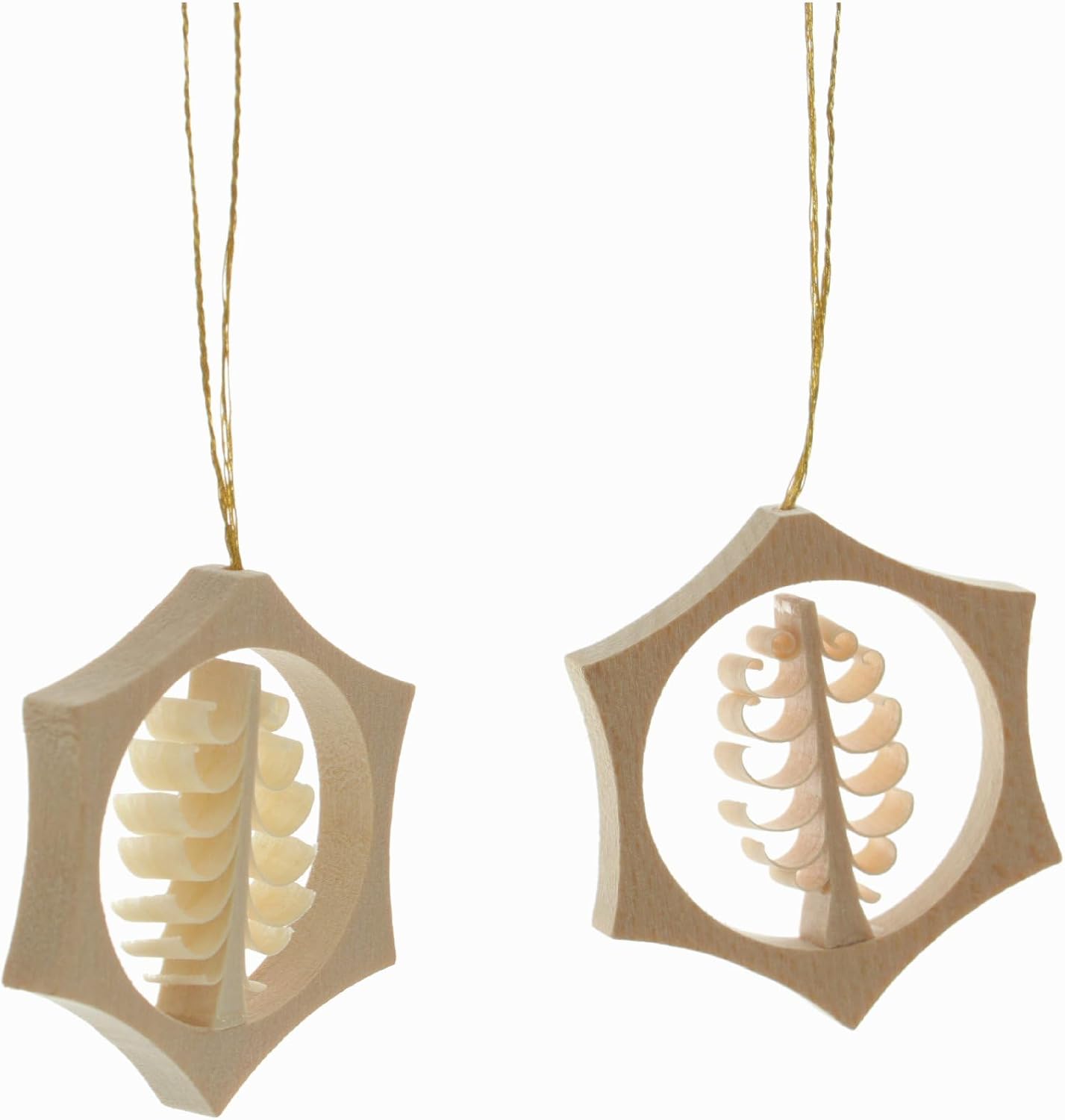 Tree Decoration Supporter Bush Supporter Christmas Tree Decoration Wood Star 2 Pieces of 4cm ore Mountains New